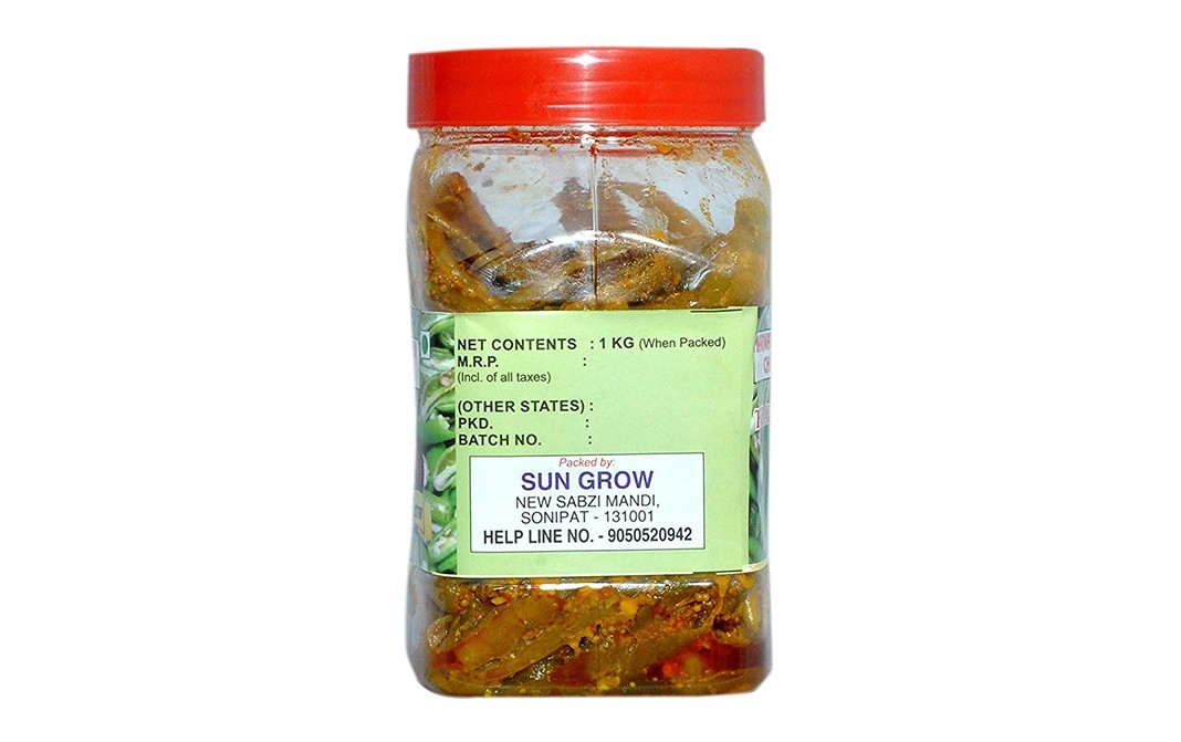 Sun Grow Marwari Rajasthani Chilli Pickle    Plastic Jar  1 kilogram